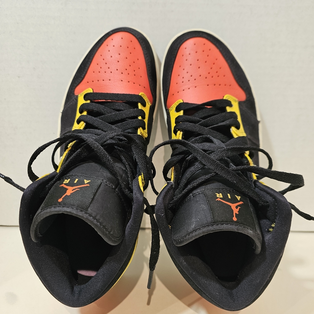 Jordan Air Jordan 1 Mid Shoes Mens Size 8.5 Black Red Yellow Sneakers 852542-087 - Picture 7 of 10
